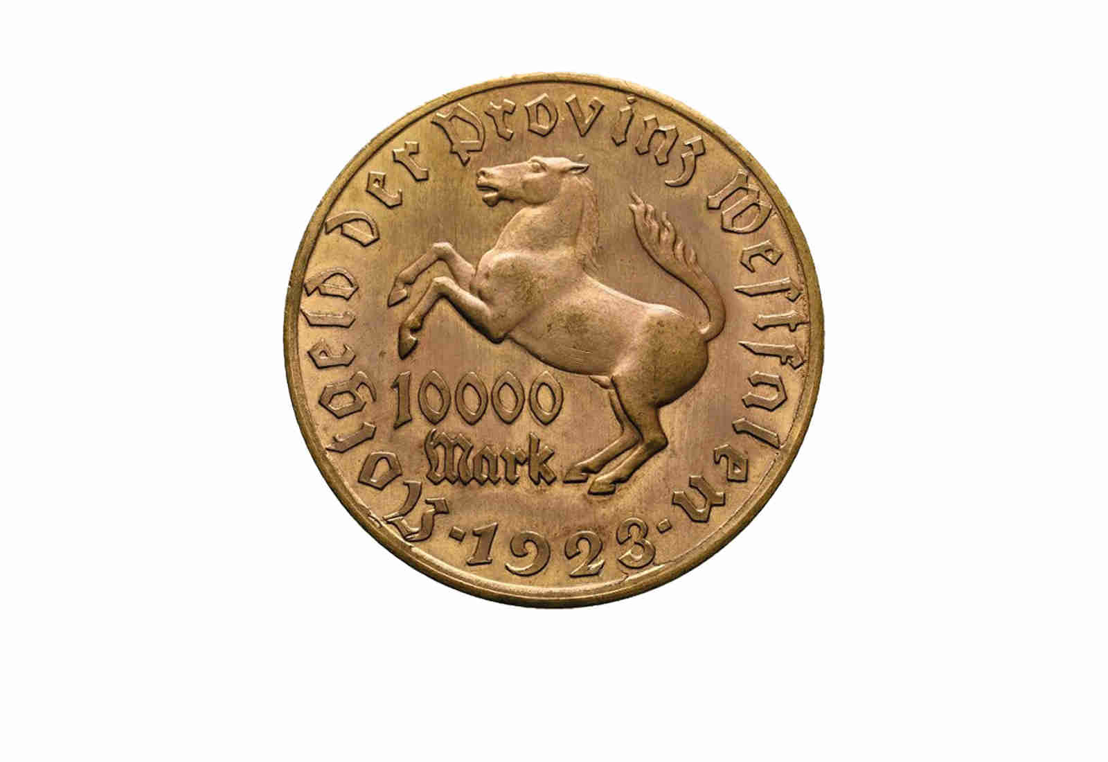 10.000 Mark 1923 Notgeldmünze Westfalen Jaeger-Nr. N20a II