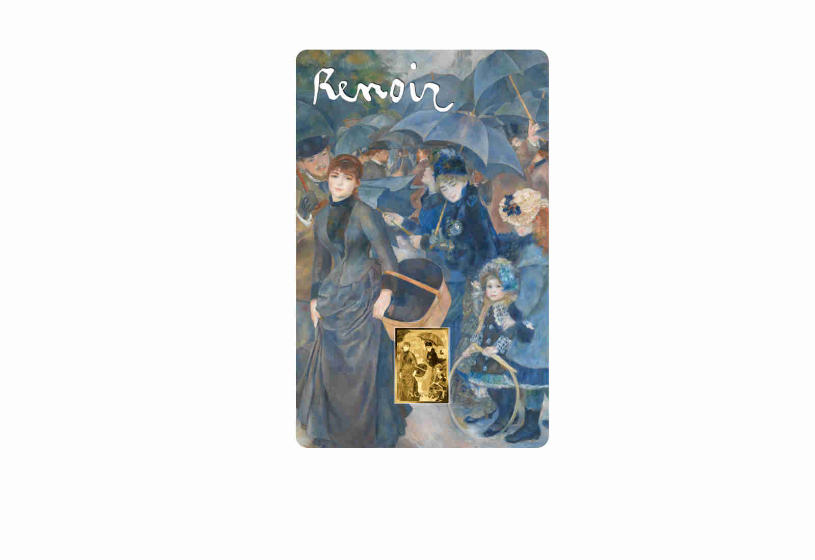 Goldmünze Motiv Die Regenschirme Coincard Feinheit 999/1000 Gold Geschenk
