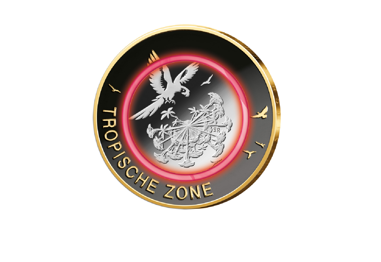 5 Euro 2017 Deutschland Tropische Zone mit Rhodium und 24 Karat Goldauflage Prägestätte A
