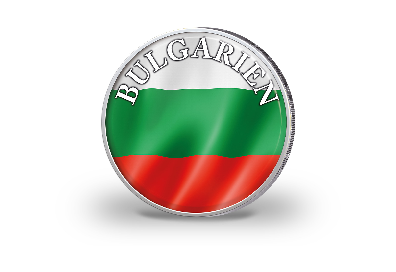 2 Euro vergoldet Bulgarien Flagge mit Farbapplikation