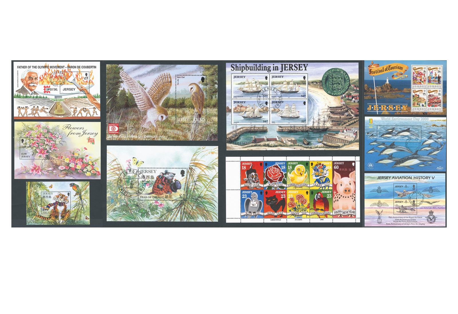 Briefmarken Kollektion Blocks und Kleinbogen Jersey **/gest.