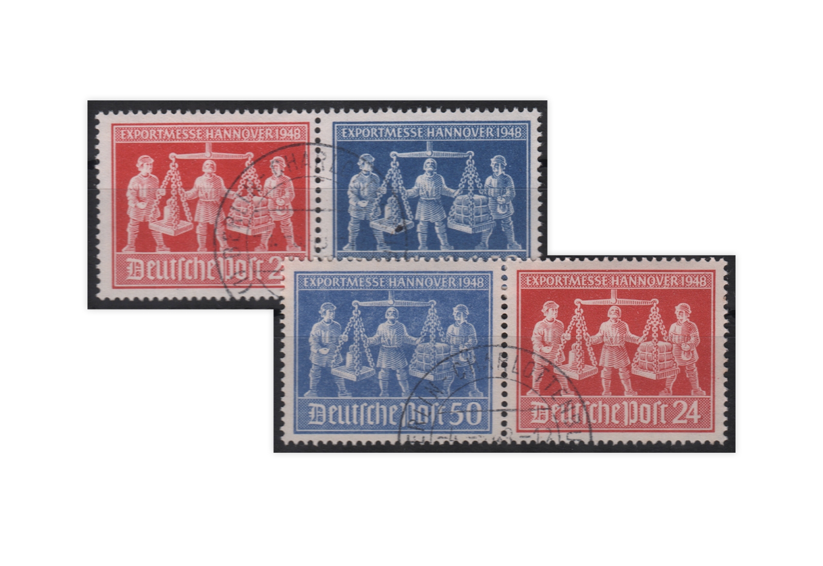 Alliierte Besetzung Exportmesse Hannover Mi.Nr. 969-70 Wzd 1+3 gestempelt
