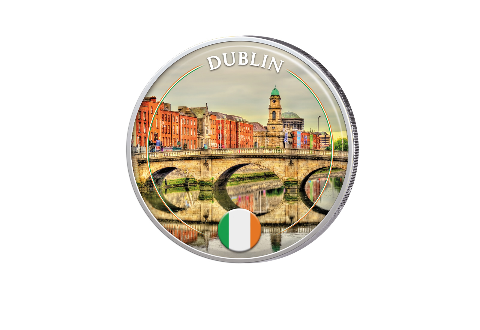 2 Euro mit Farbapplikation Dublin - Irland