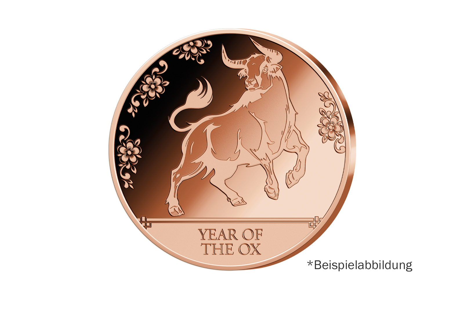 Neuprägung 1 oz 999/1000 Kupfer China Tierkreiszeichen Jahr des Ochsen