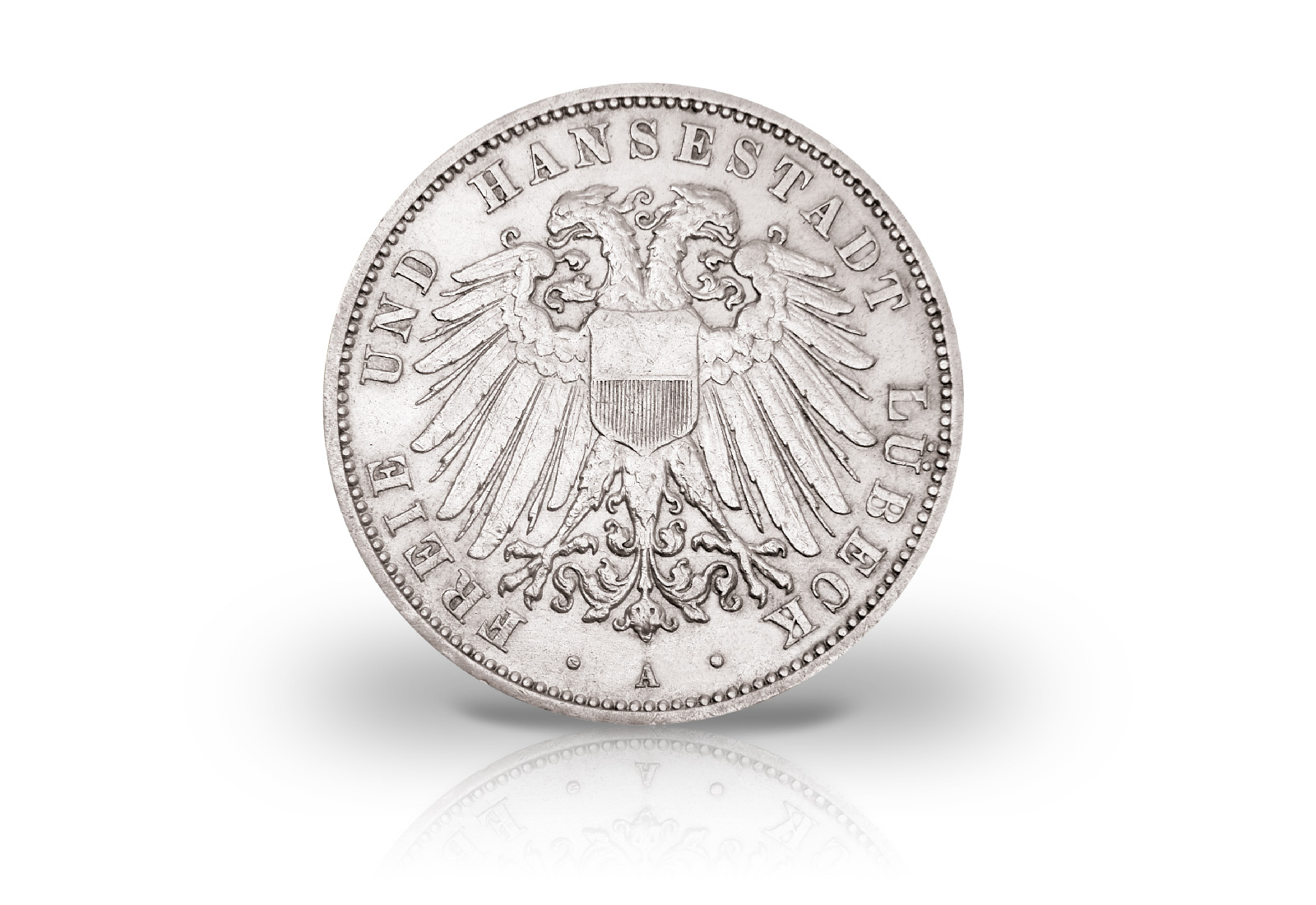 3 Mark 1908-1914 Deutsches Kaiserreich Lübeck Wappen Jaeger-Nr. 82