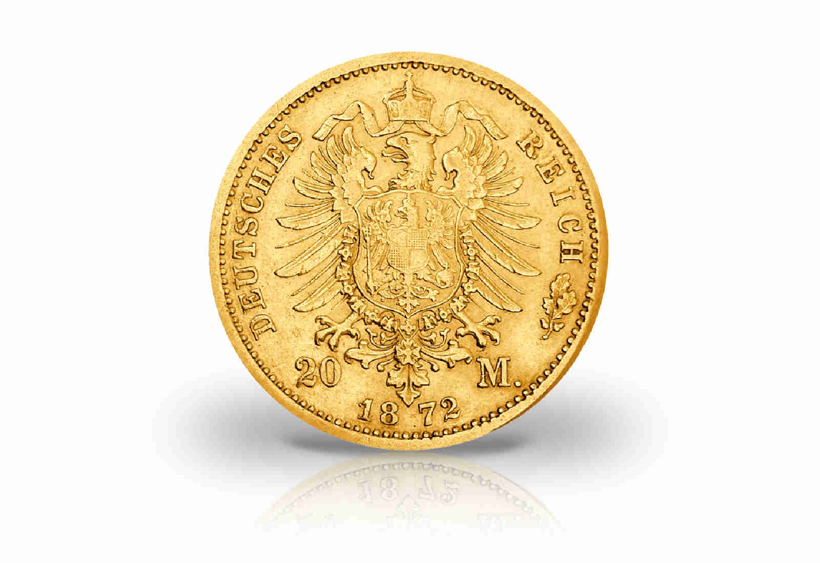 20 Mark Goldmünze 1872 Deutsches Kaiserreich Sachsen König Johann Jaeger-Nr. 258