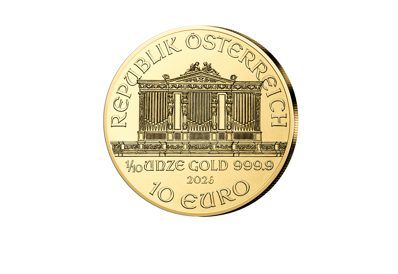 1/10 oz Goldmünze Wiener Philharmonker 2026 Österreich