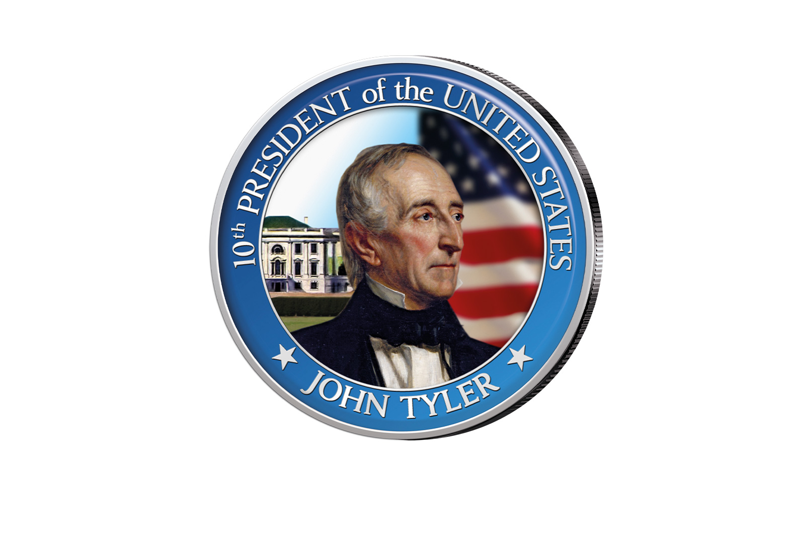 ½ Kennedy-Dollar USA mit Farbapplikation John Tyler Serie: Presidents of the US
