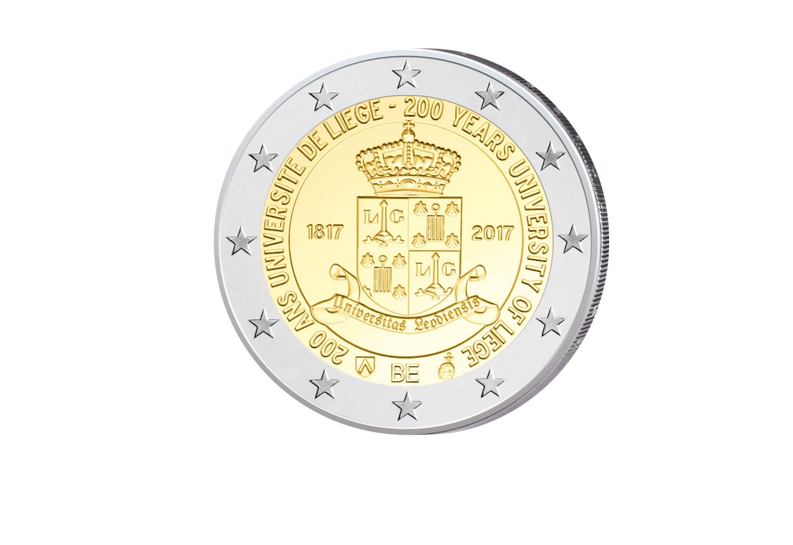 2 Euro 2017 Belgien - 200 Jahre Universität Lüttich in Coincard st