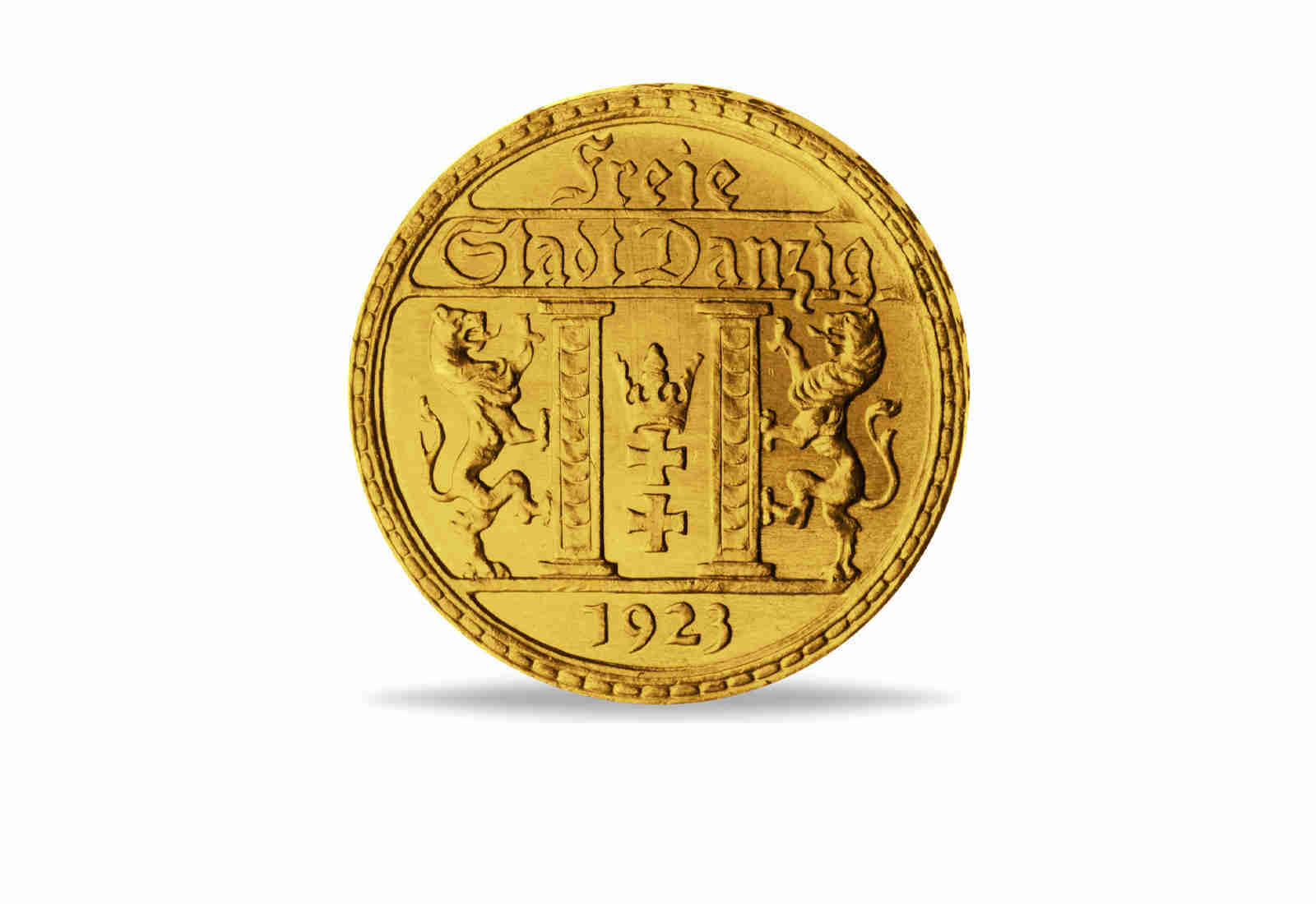 25 Gulden 1923 Danzig Wappen Neptun Jaeger Nr. D10