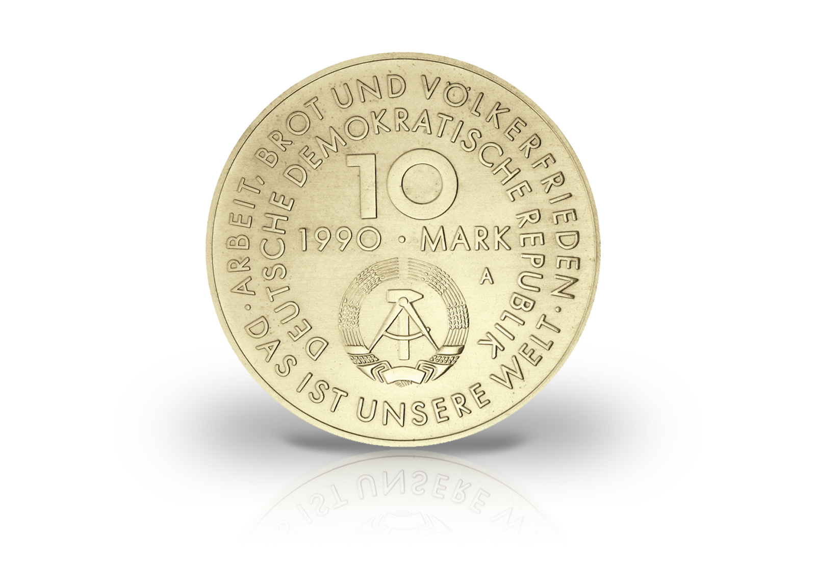 10 Mark Gedenkmünze 1990 DDR Tag der Arbeit Jaeger-Nr. 1637