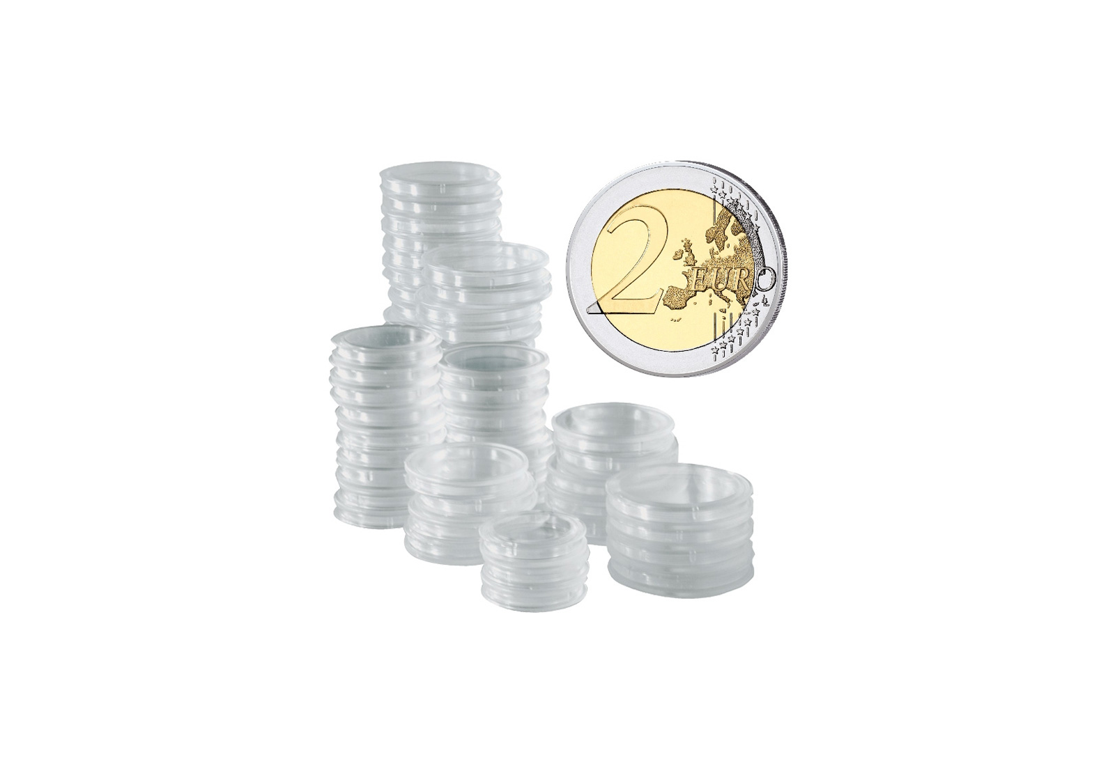 [26 mm] SAM 200 Münzkapseln für 2 Euro Münzen