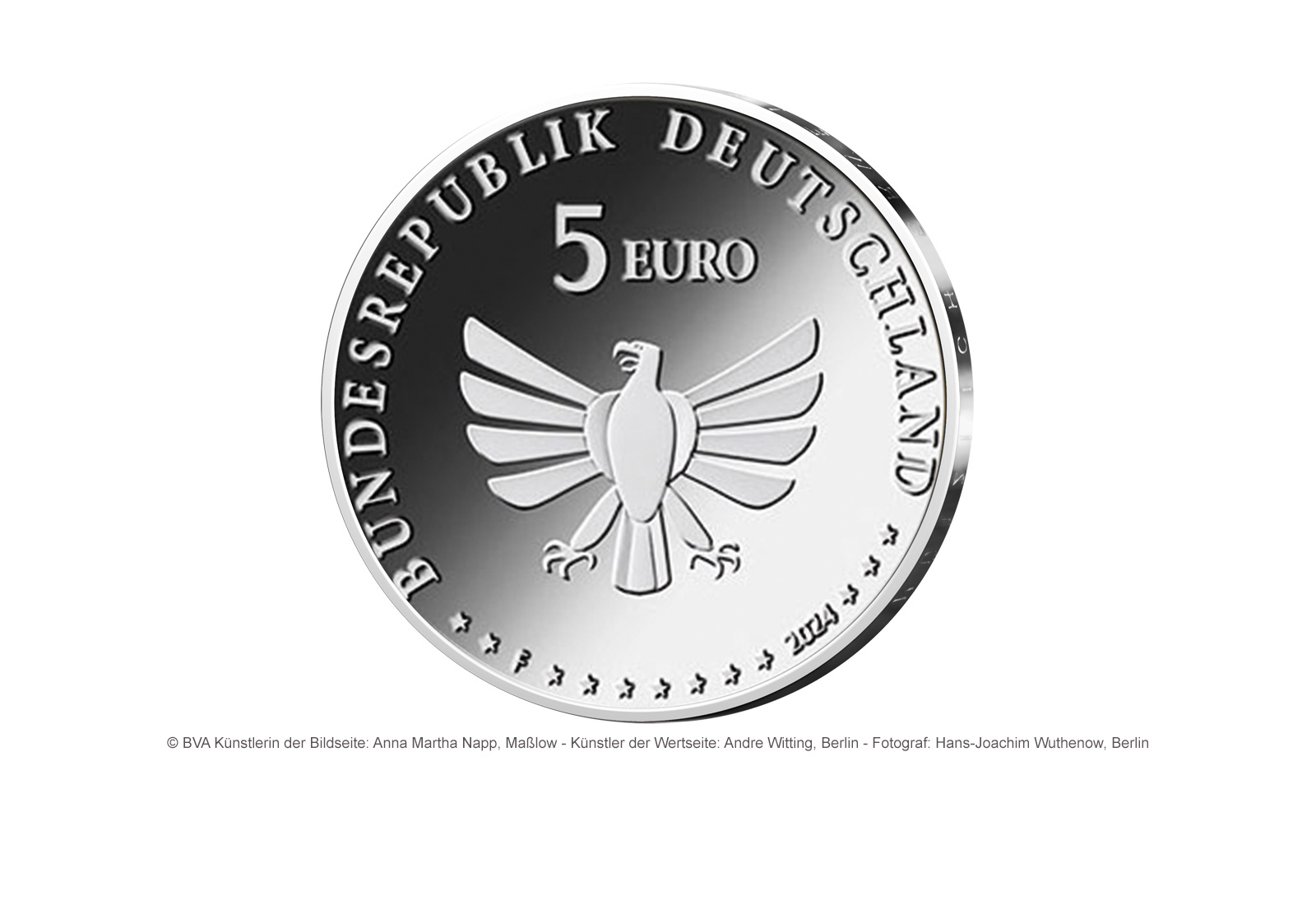 5 Euro 2024 Deutschland Hainschwebfliege st Prägestätte F