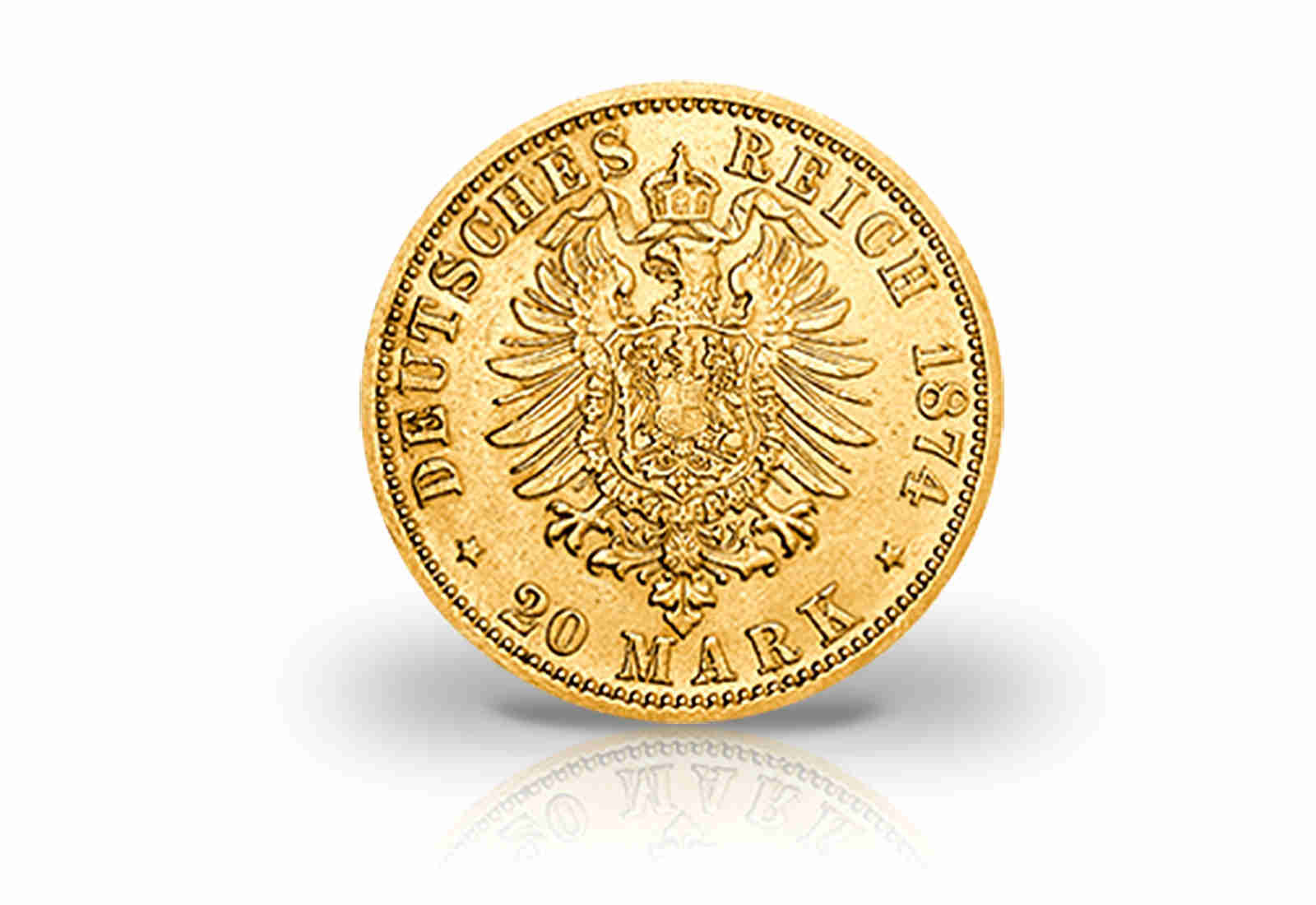 20 Mark Goldmünze 1874-1888 Deutsches Kaiserreich Preußen Kaiser Wilhelm I. Jaeger-Nr. 246