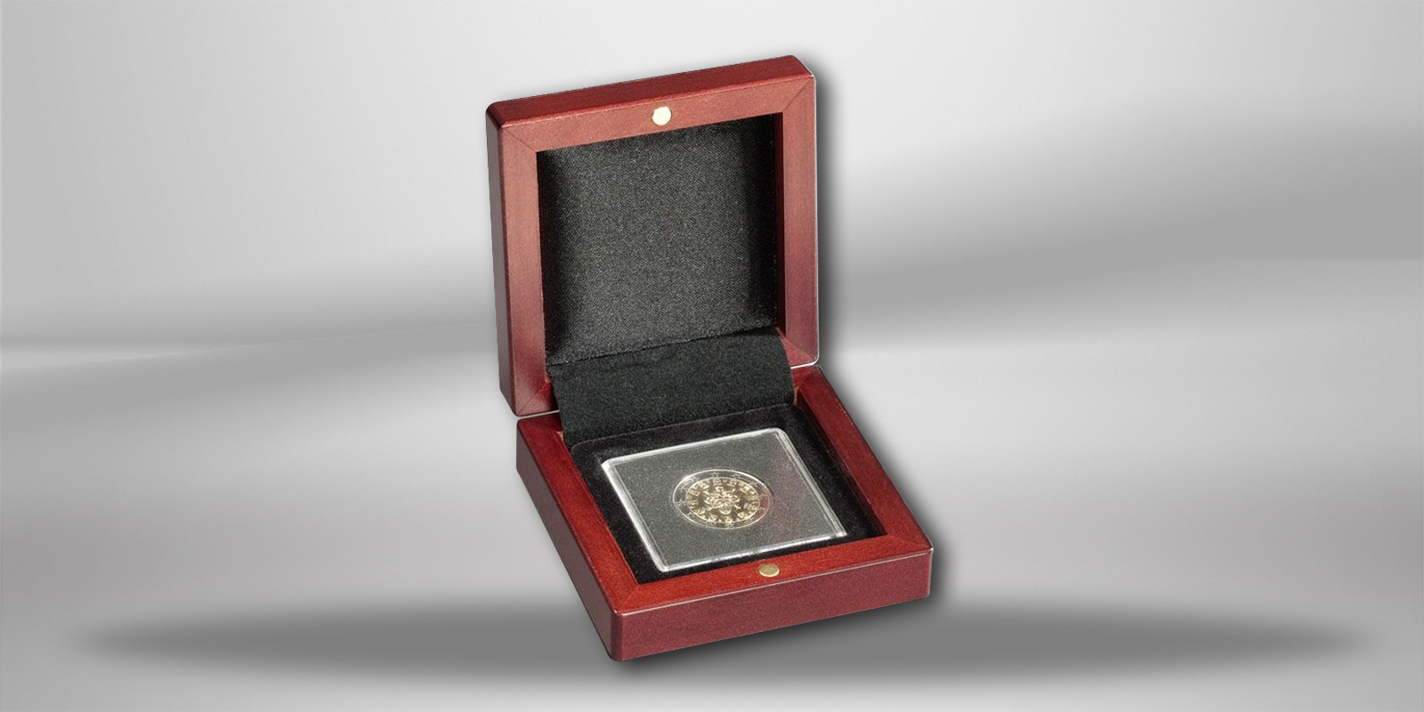 Münzetui aus Holz für Quadrum-Kapsel