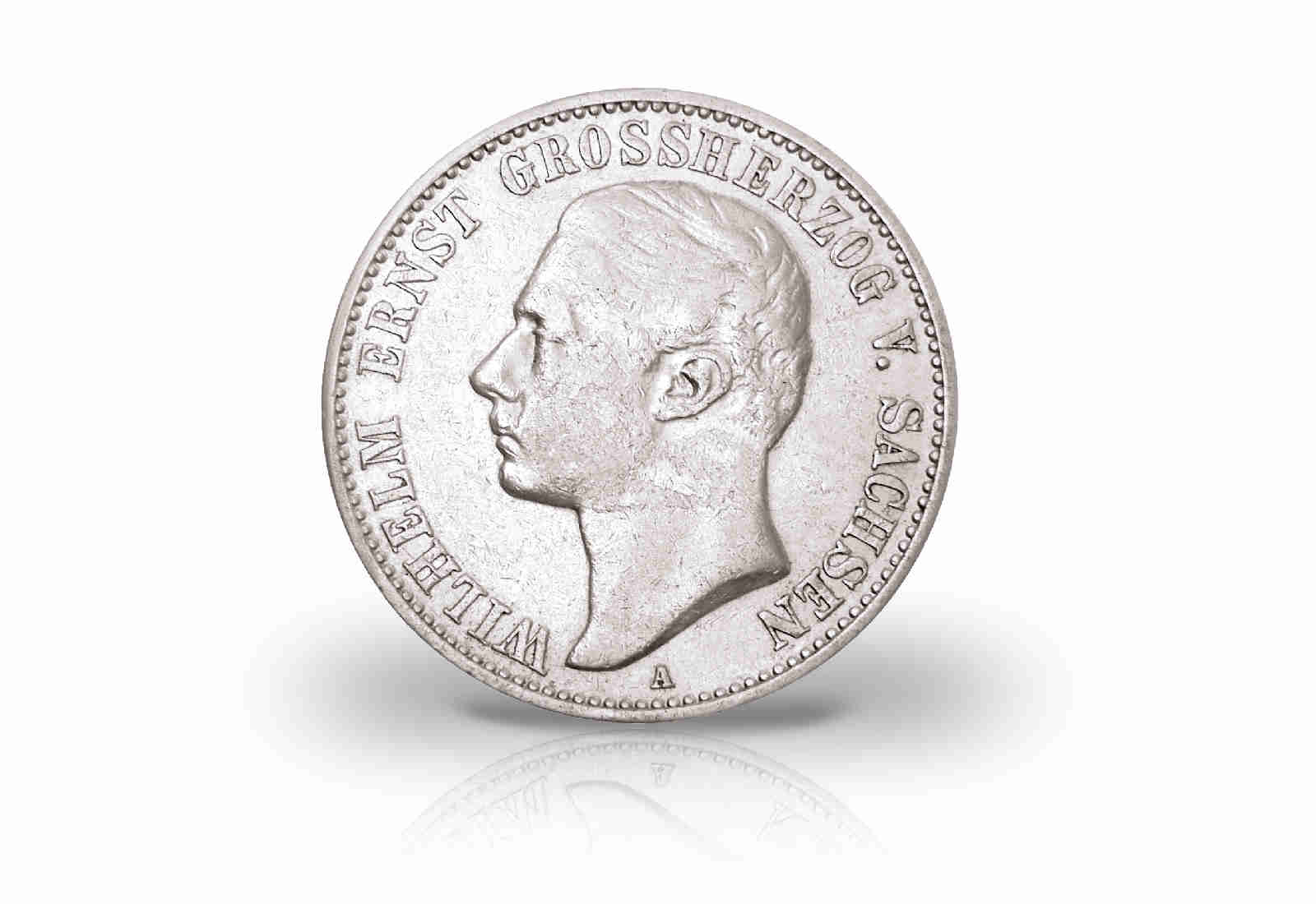 2 Mark 1901 Deutsches Kaiserreich Sachsen-Weimar-Eisenach Großherzog Wilhelm-Ernst Jaeger-Nr. 157