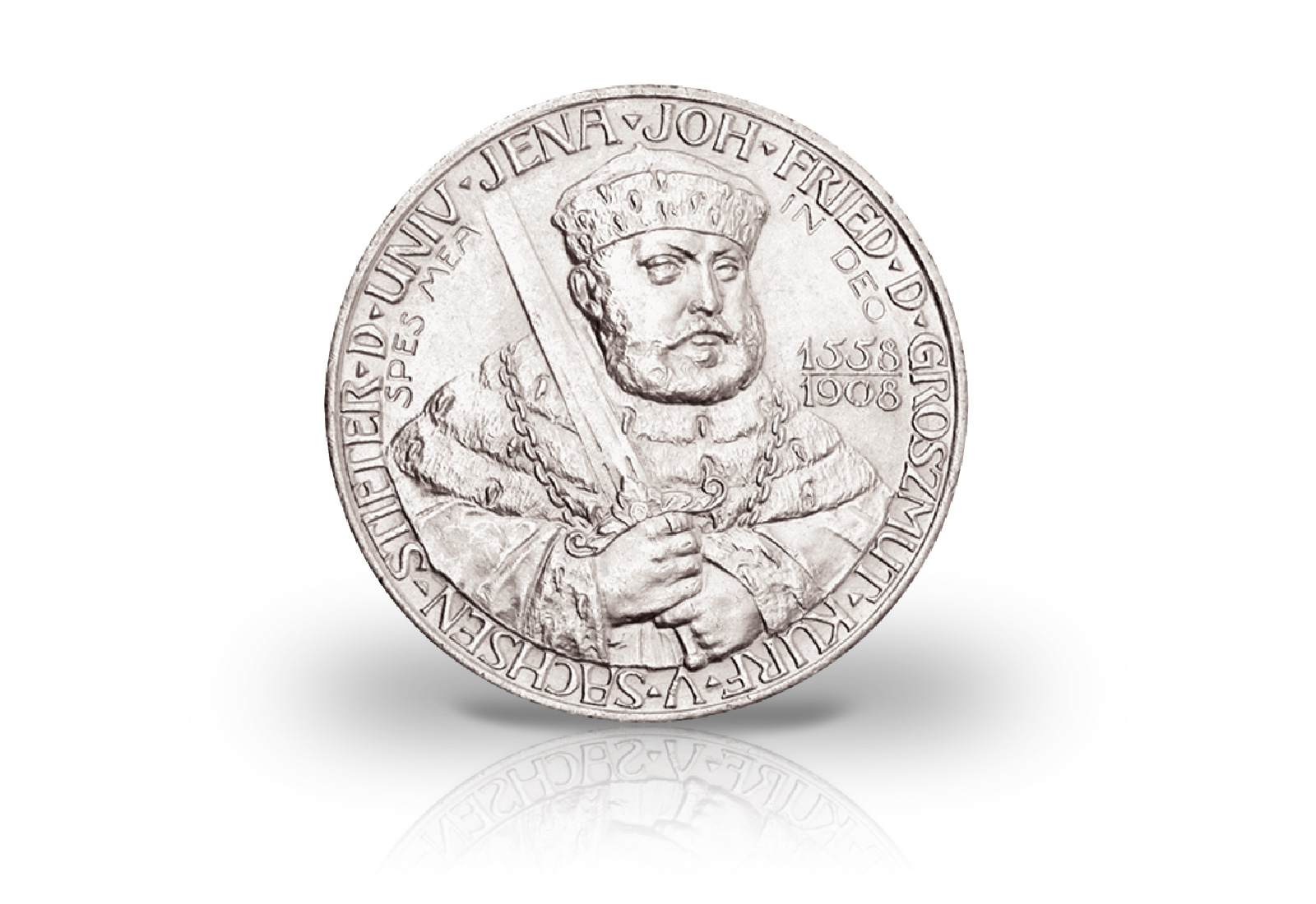 5 Mark 1908 Deutsches Kaiserreich 350 Jahrfeier Universität Jena Jaeger-Nr. 161