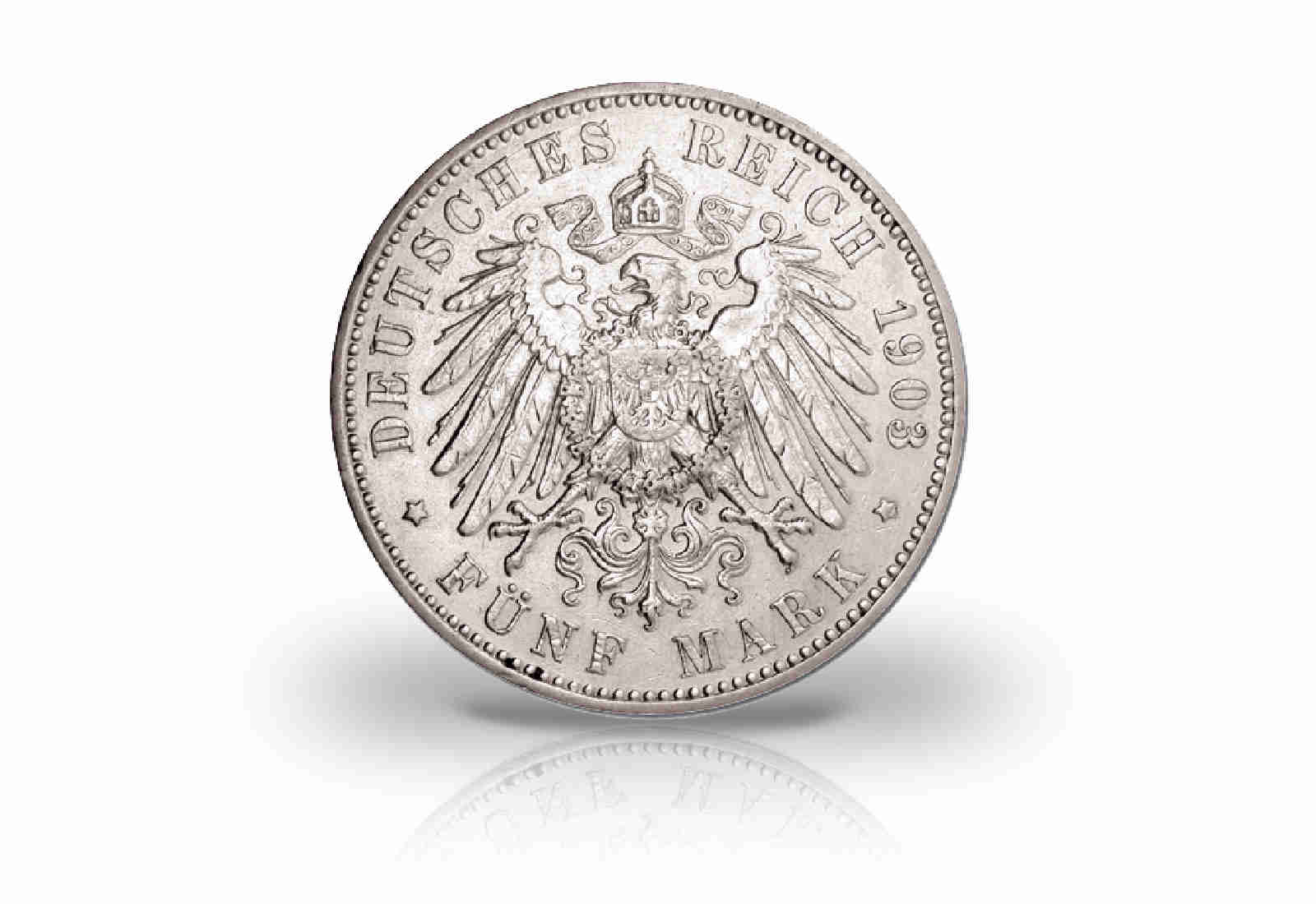 5 Mark 1891-1913 Deutsches Kaiserreich Bayern König Otto Jaeger-Nr. 46