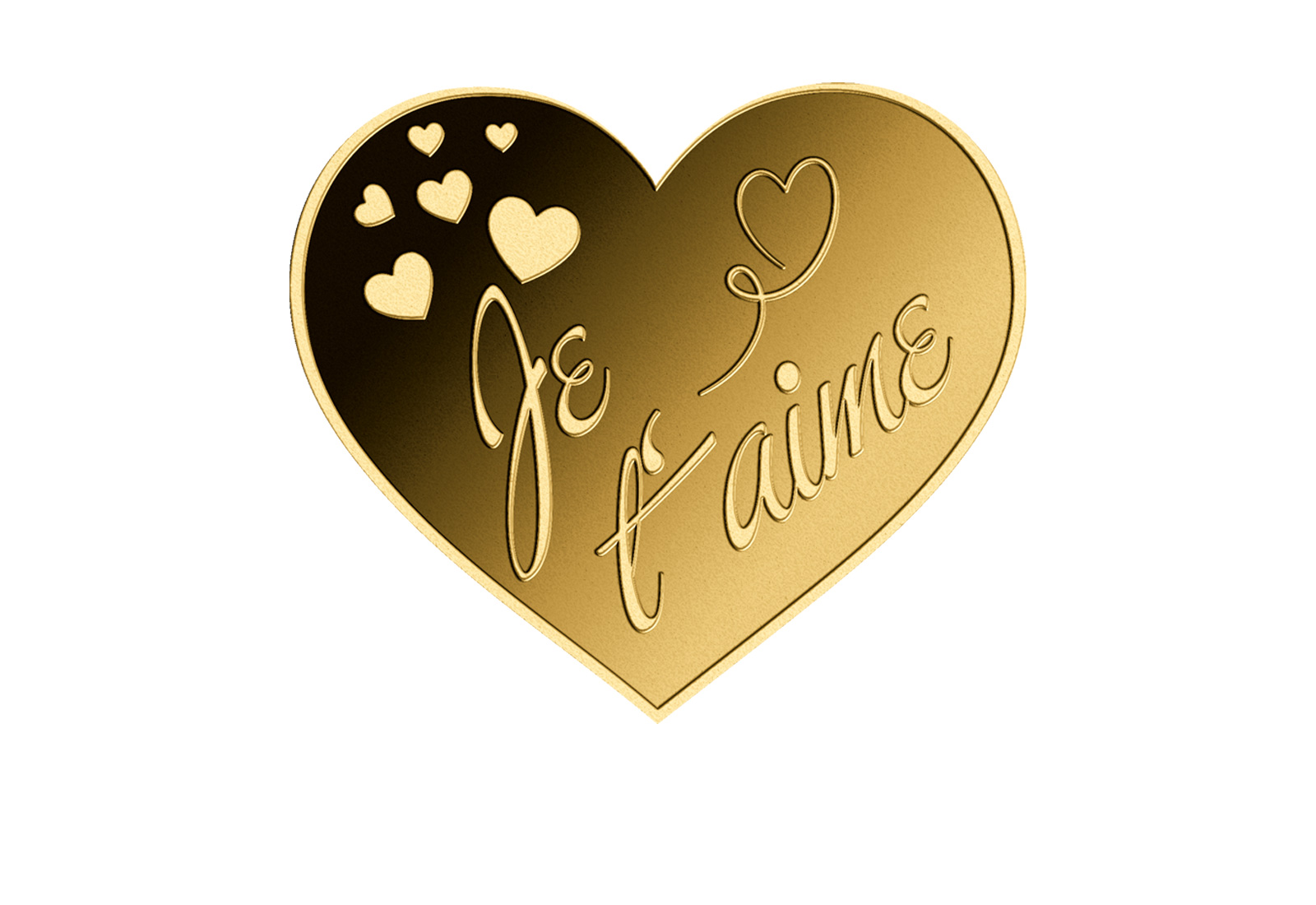 Goldmünze Motiv "Je t'aime" 999/1000 Gold Geschenk