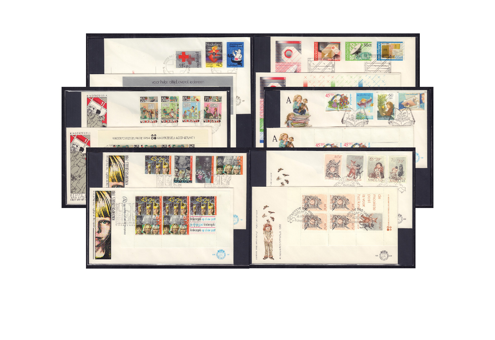 FDC-Paket Niederlande mit Kindermarken und -stempel