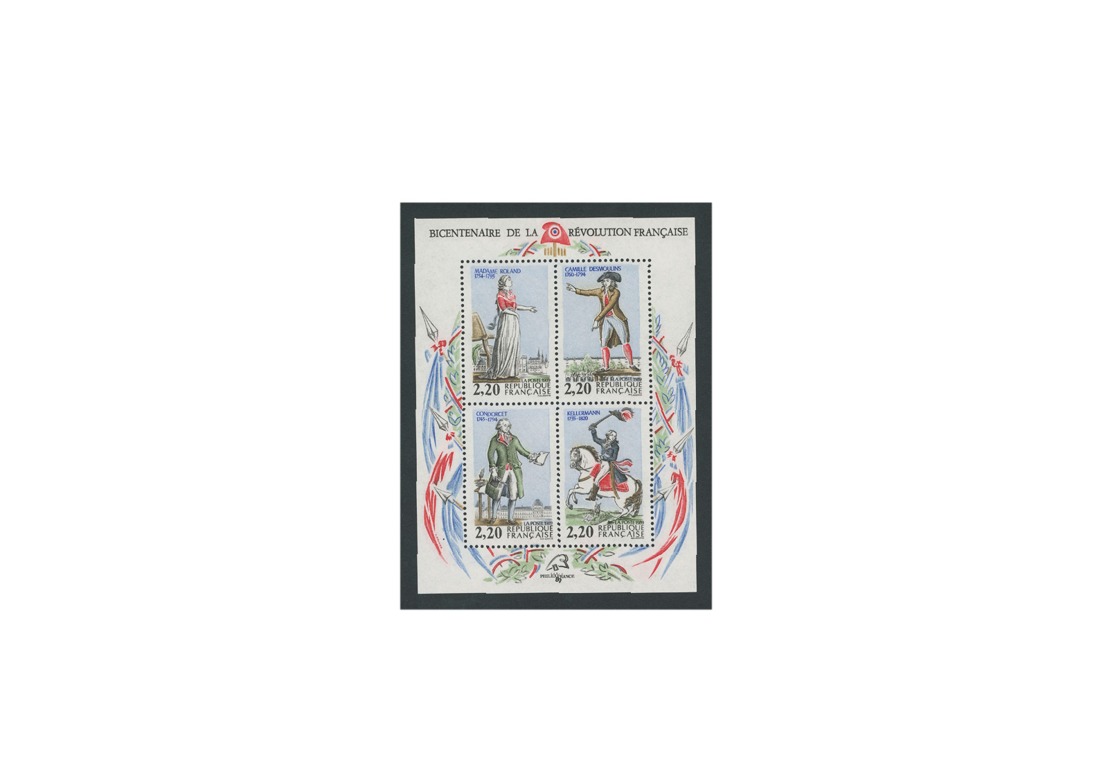 Briefmarken Frankreich 200. Jahrestag der Französischen Revolution 1989 Block 8 postfrisch