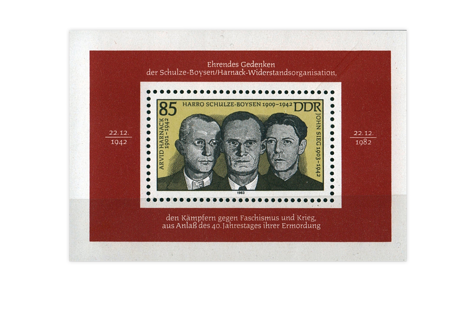 DDR Block 70 Schulze-Boysen/Harnack 1983 gestempelt
