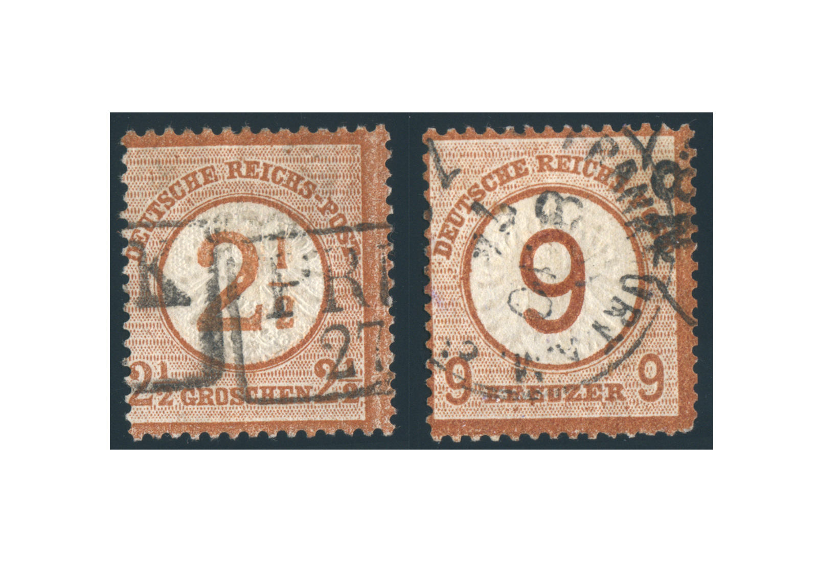 Briefmarken Deutsches Reich Kaiserreich Brustschilde 1874 Michel-Nr. 29/30 gestempelt