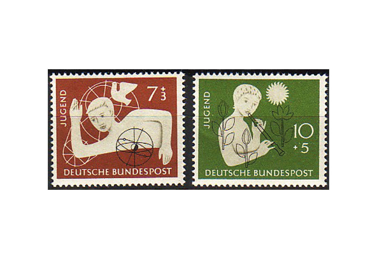 Briefmarken BRD Jugend 1956 Michel-Nr. 232-233 postfrisch