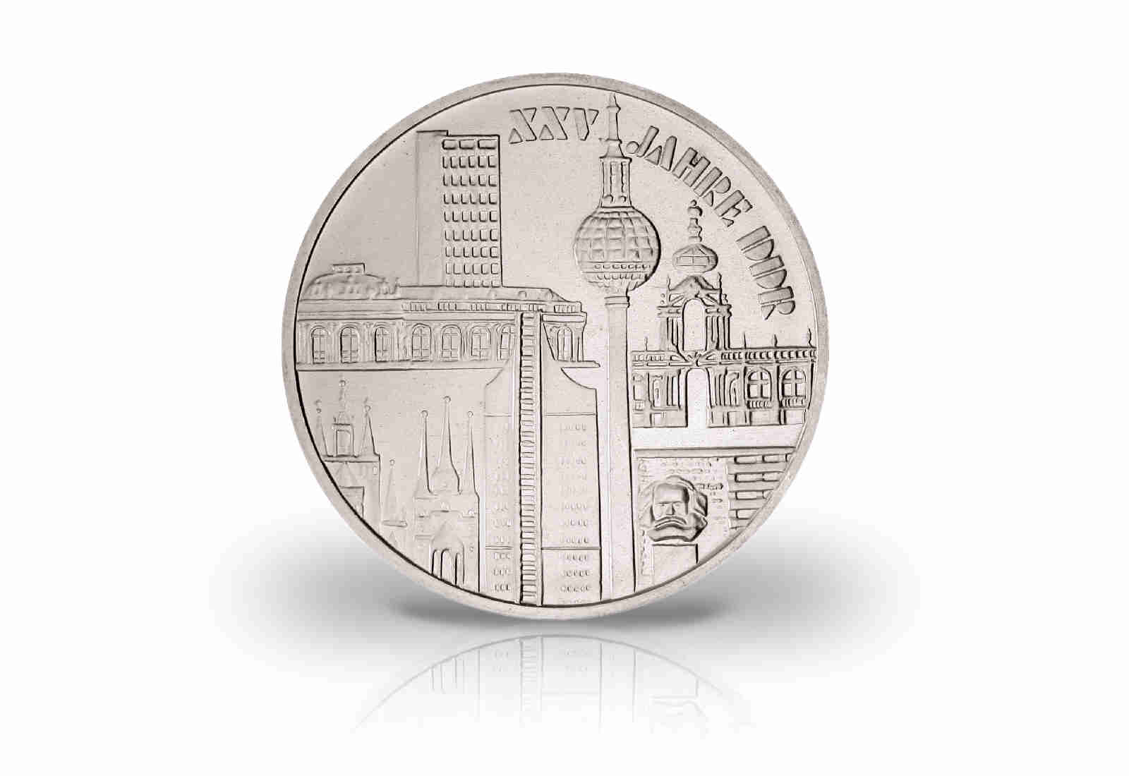 10 Mark Gedenkmünze 1974 DDR 25 Jahre DDR Bedeutende Gebäude Jaeger-Nr. 1552
