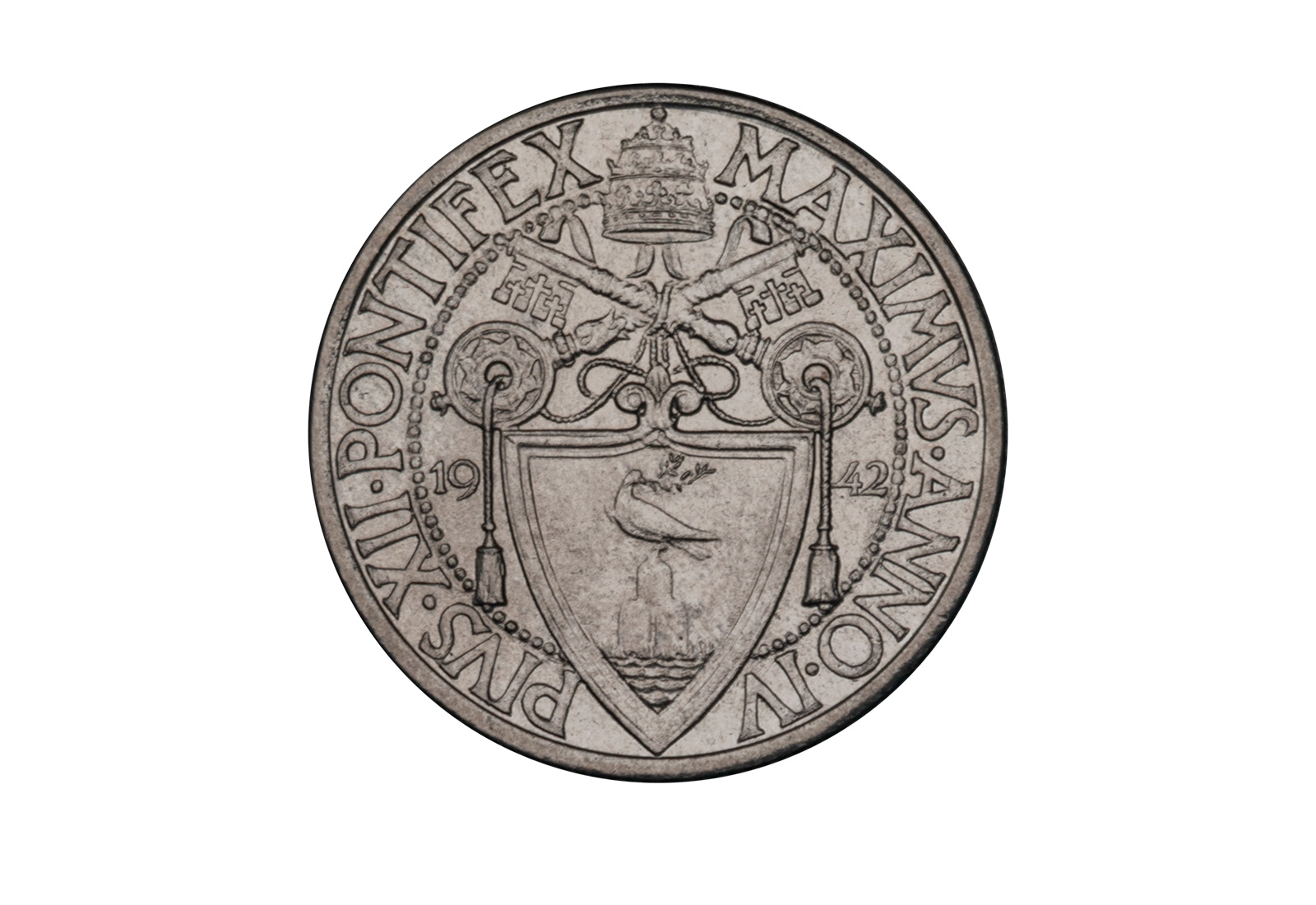 1 Lire 1942 Vatikan Papst Pius XII. Gerechtigkeit