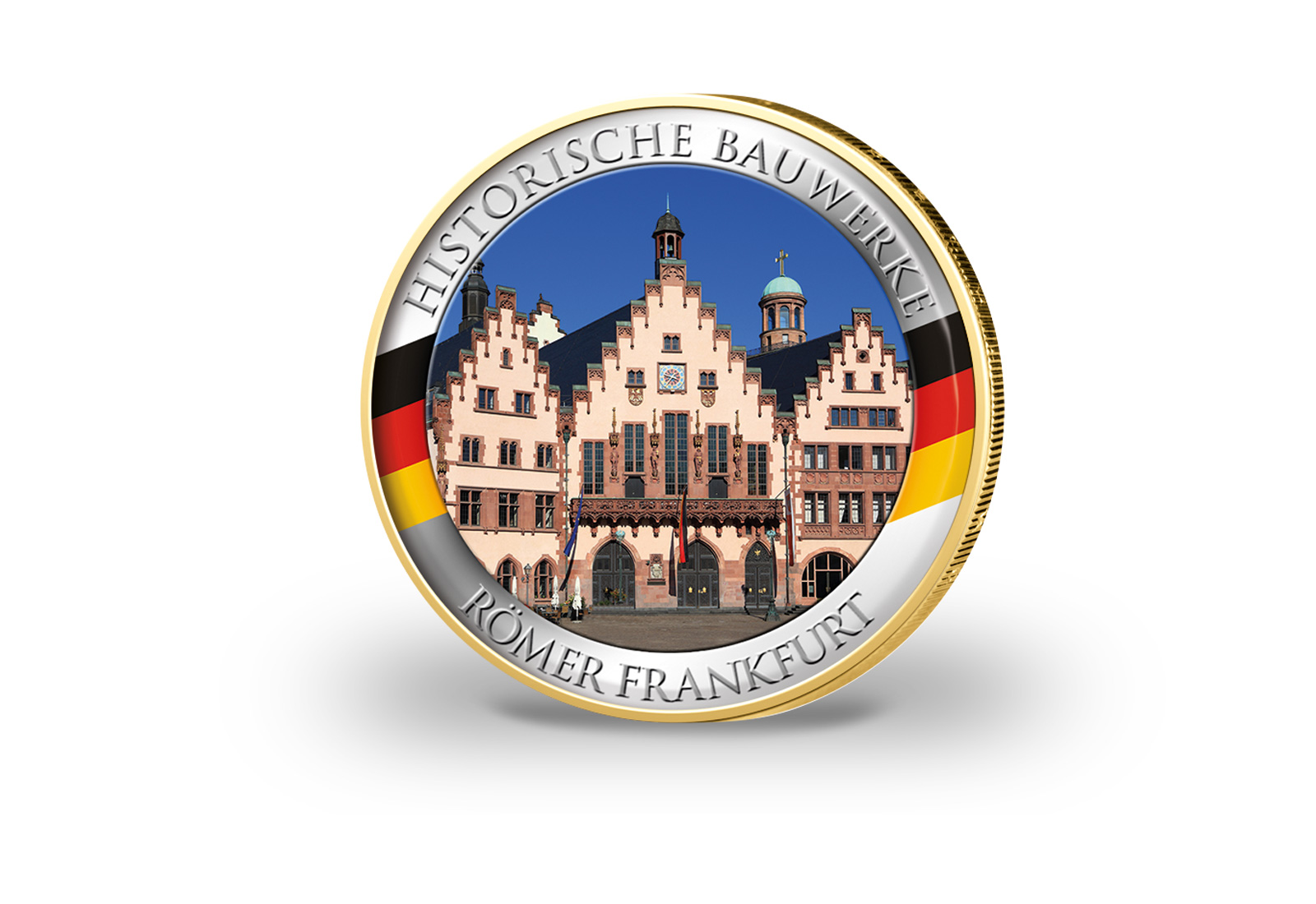 2 Euro vergoldet Römer Hessen mit Farbmotiv