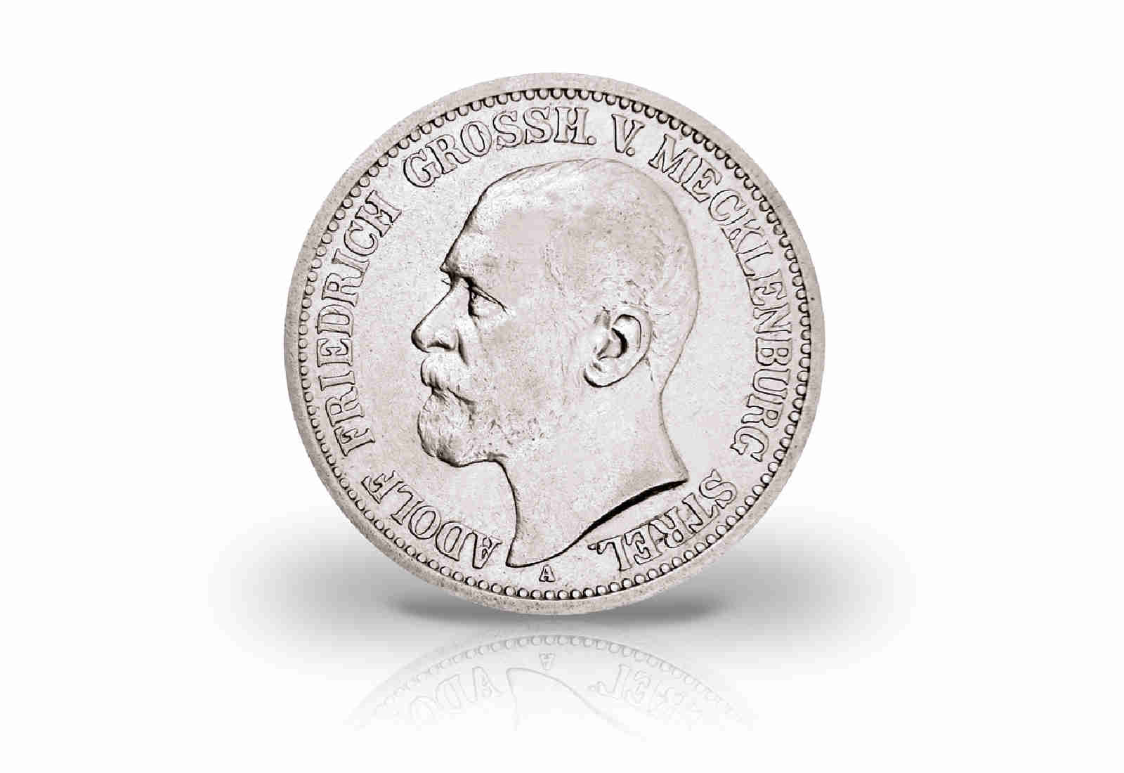 2 Mark 1905 Deutsches Kaiserreich Mecklenburg-Strelitz Großherzog Adolf Friedrich V. Jaeger-Nr. 91