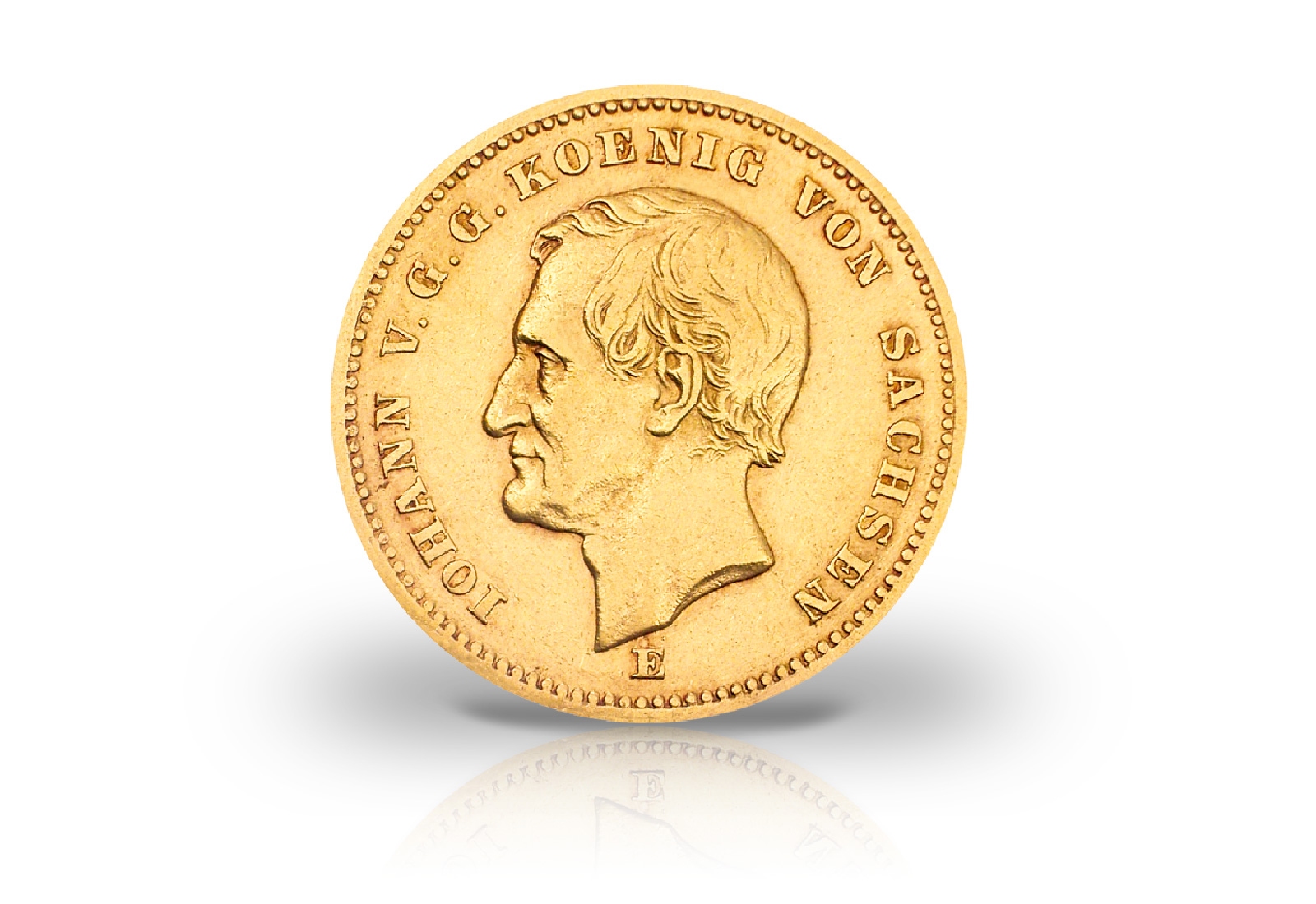 20 Mark Goldmünze 1872 Deutsches Kaiserreich Sachsen König Johann Jaeger-Nr. 258
