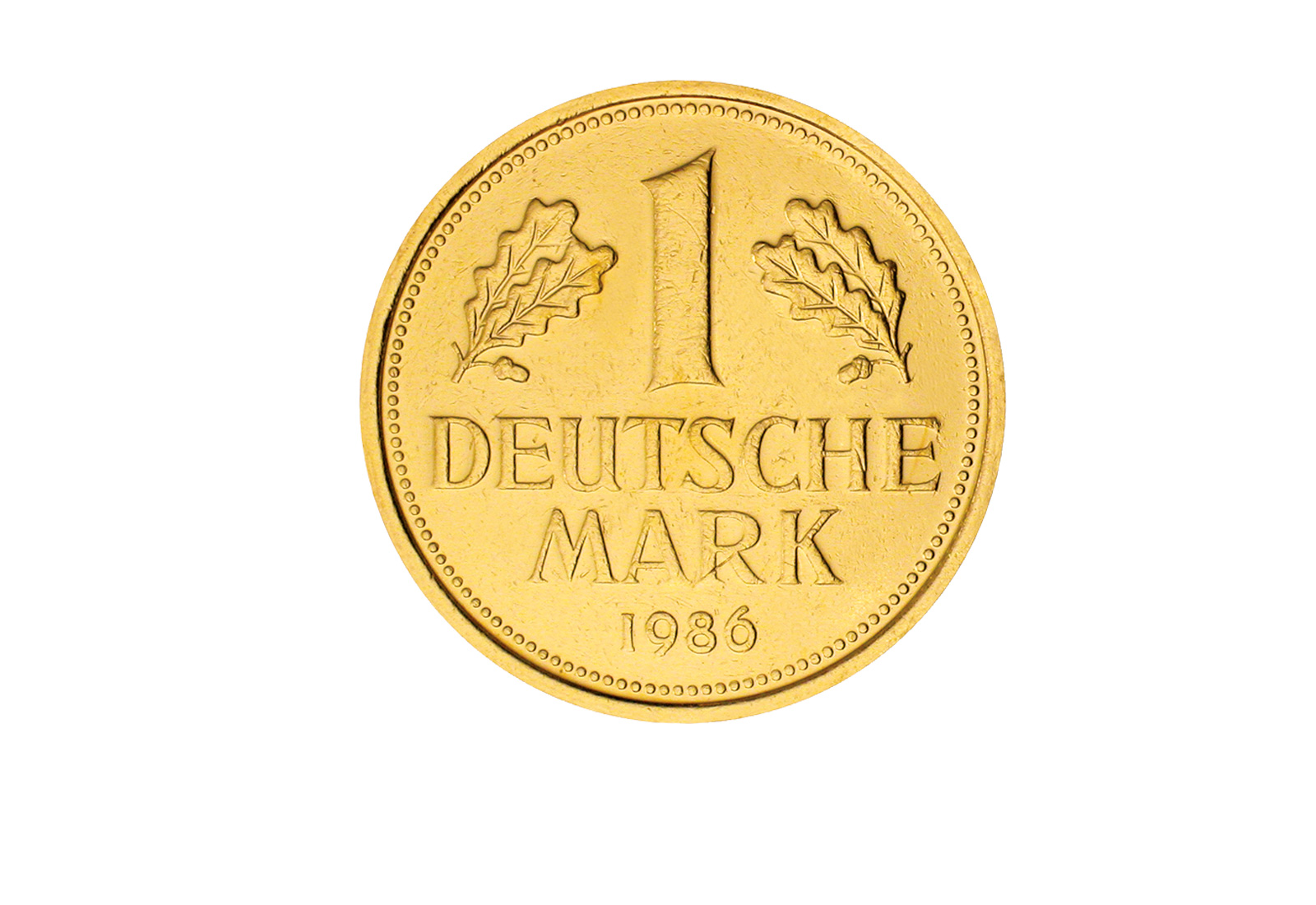 1 Deutsche Mark vollvergoldet Jahrgang unserer Wahl