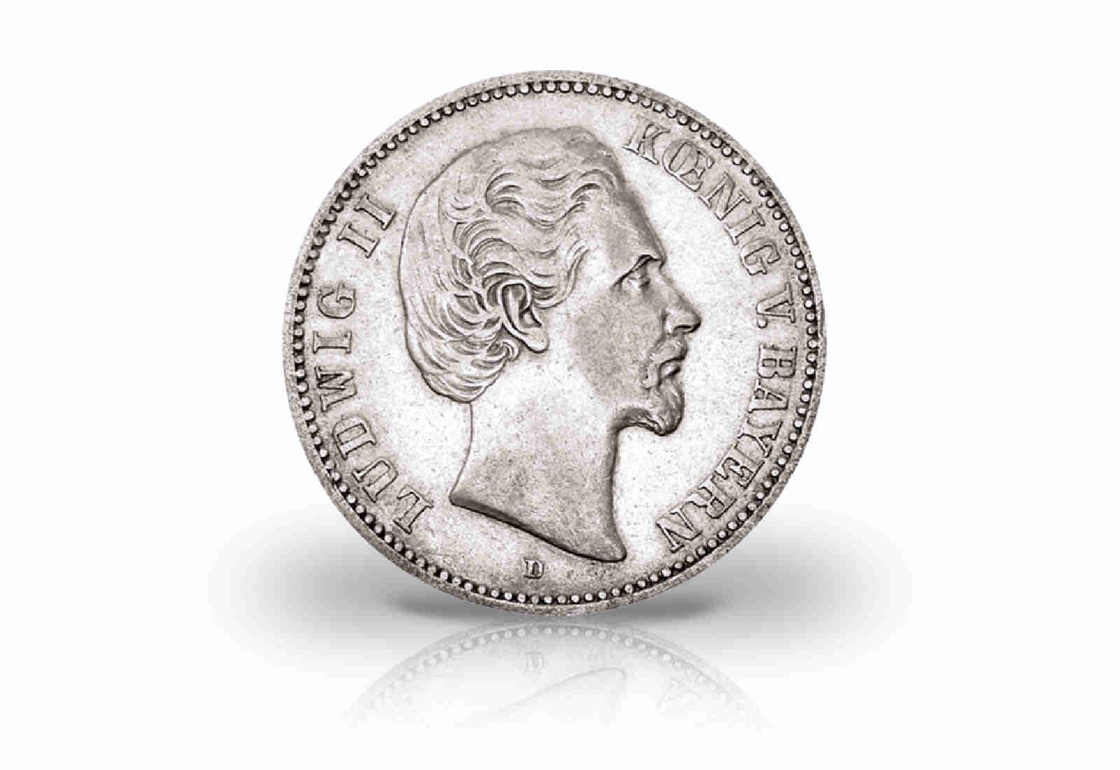 5 Mark 1874 Deutsches Kaiserreich Bayern König Ludwig II. Jaeger-Nr. 42