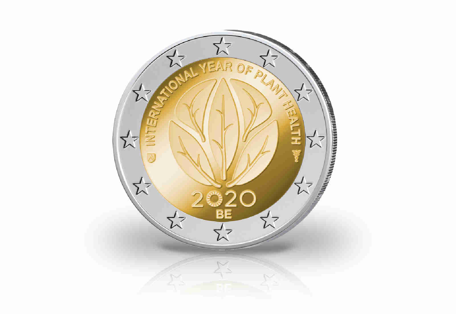 2 Euro 2020 Belgien Internationales Jahr der Pflanzengesundheit st in Coincard