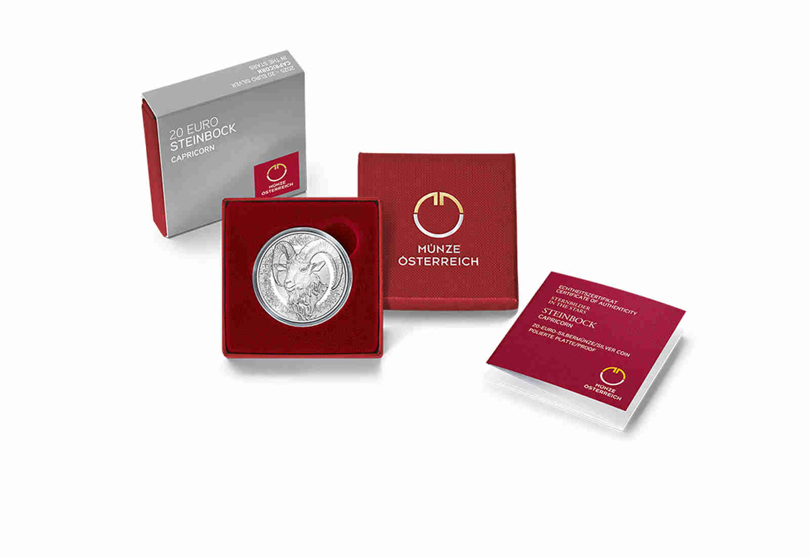 20 Euro Silbermünze  2025 Österreich Steinbock PP
