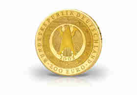 200 Euro Goldmünze 2002 Deutschland Einführung des Euro Prägestätte F