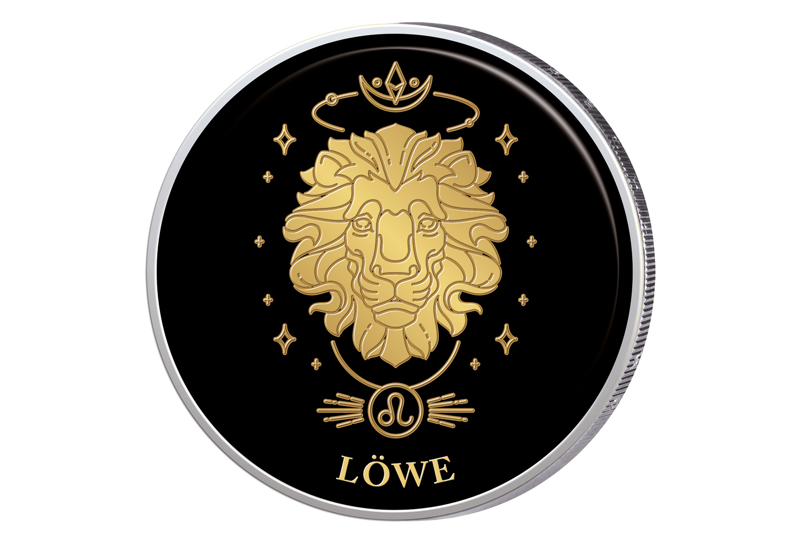 2 Euro mit Farbapplikation Sternzeichen Löwe
