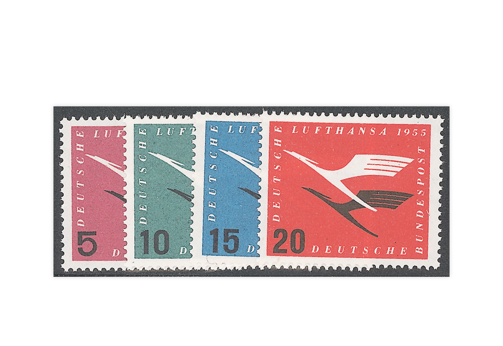 Briefmarken BRD Lufthansa-Satz 1955 Michel-Nr. 205-208 postfrisch
