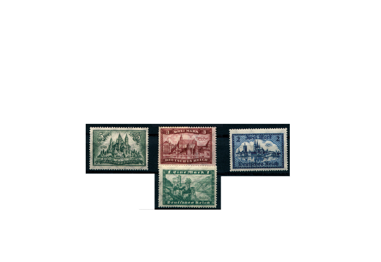 Briefmarken Deutsches Reich 1924 Michel Nr. 364/67 Falz