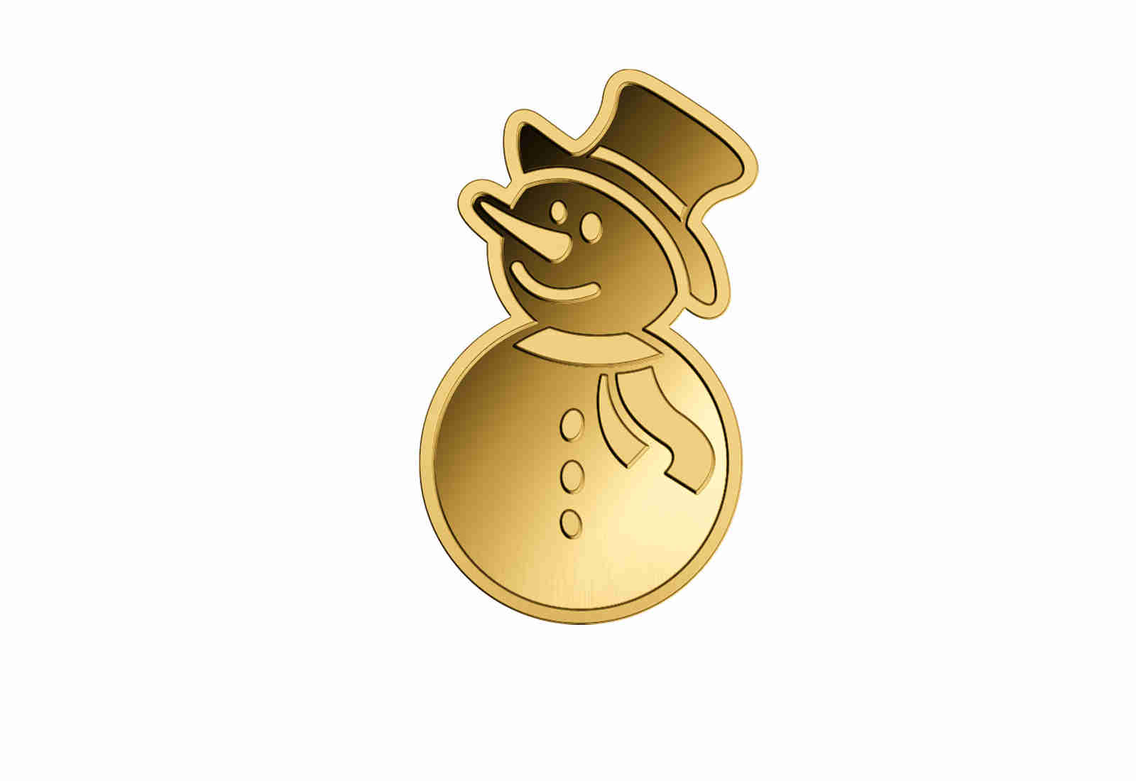 Goldmünze Schneemann 999/1000 Gold Geschenk Weihnachten