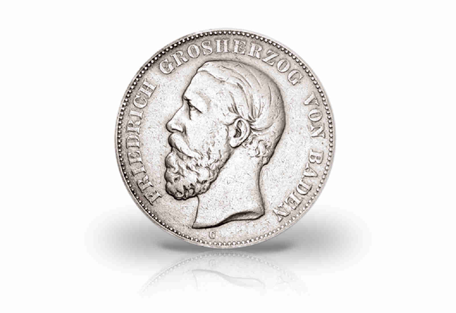 Großherzogtum Baden 2 Mark 1892-1902 ss/vz Friedrich I. J.28