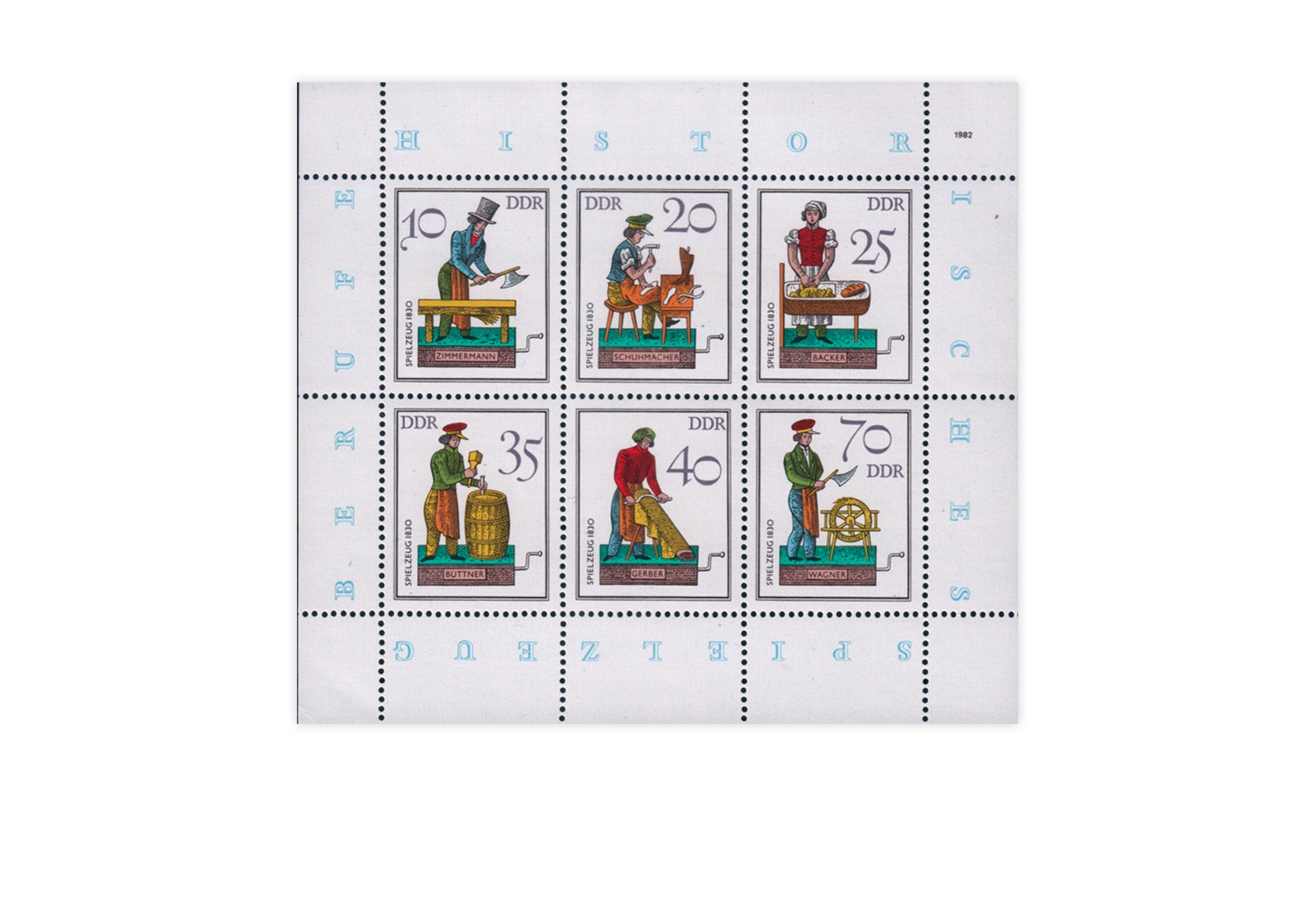 DDR Kleinbogen 1982 Michel Nr. 2758 bis 2763 gestempelt