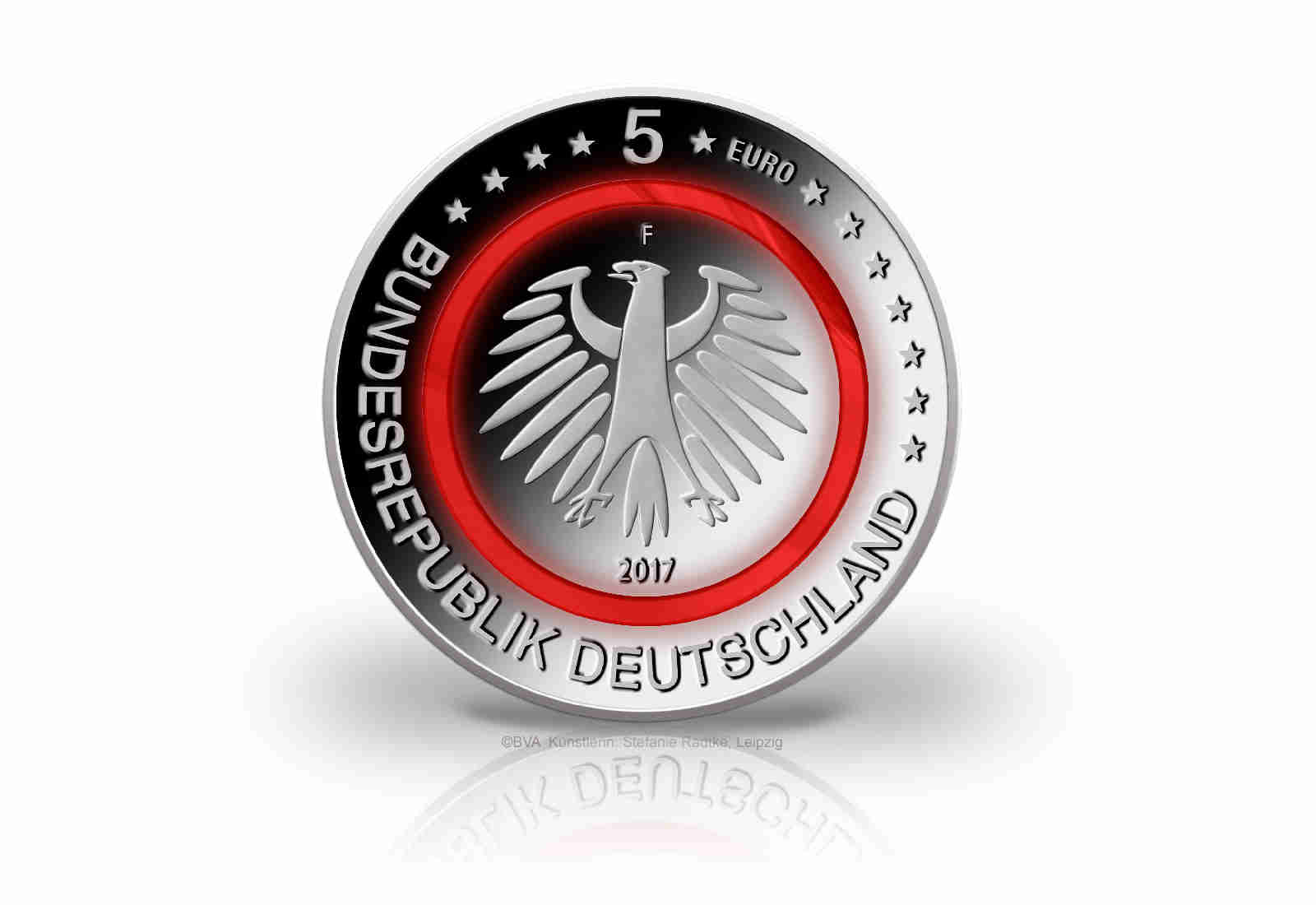 5 Euro 2017 Deutschland Tropische Zone mit rotem Polymerring st Prägestätte F