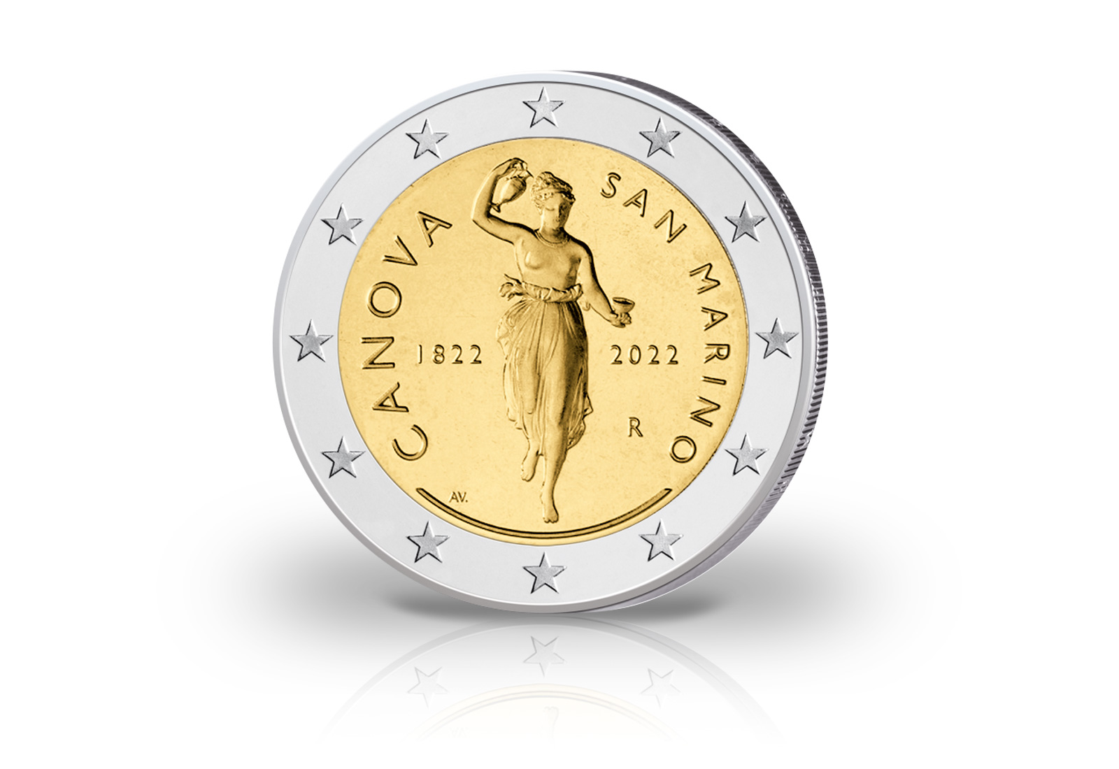 2 Euro 2022 San Marino 200. Todesjahr Antonio Canova st