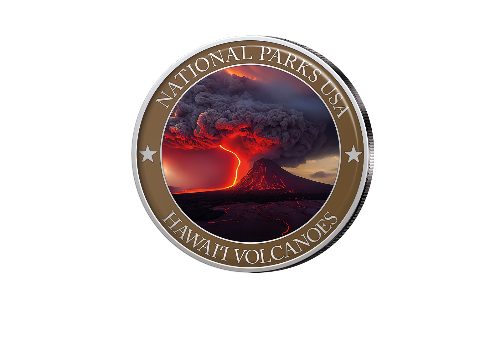1/2 Dollar USA Hawai Volcanoes Serie National Parks USA mit Farbapplikation