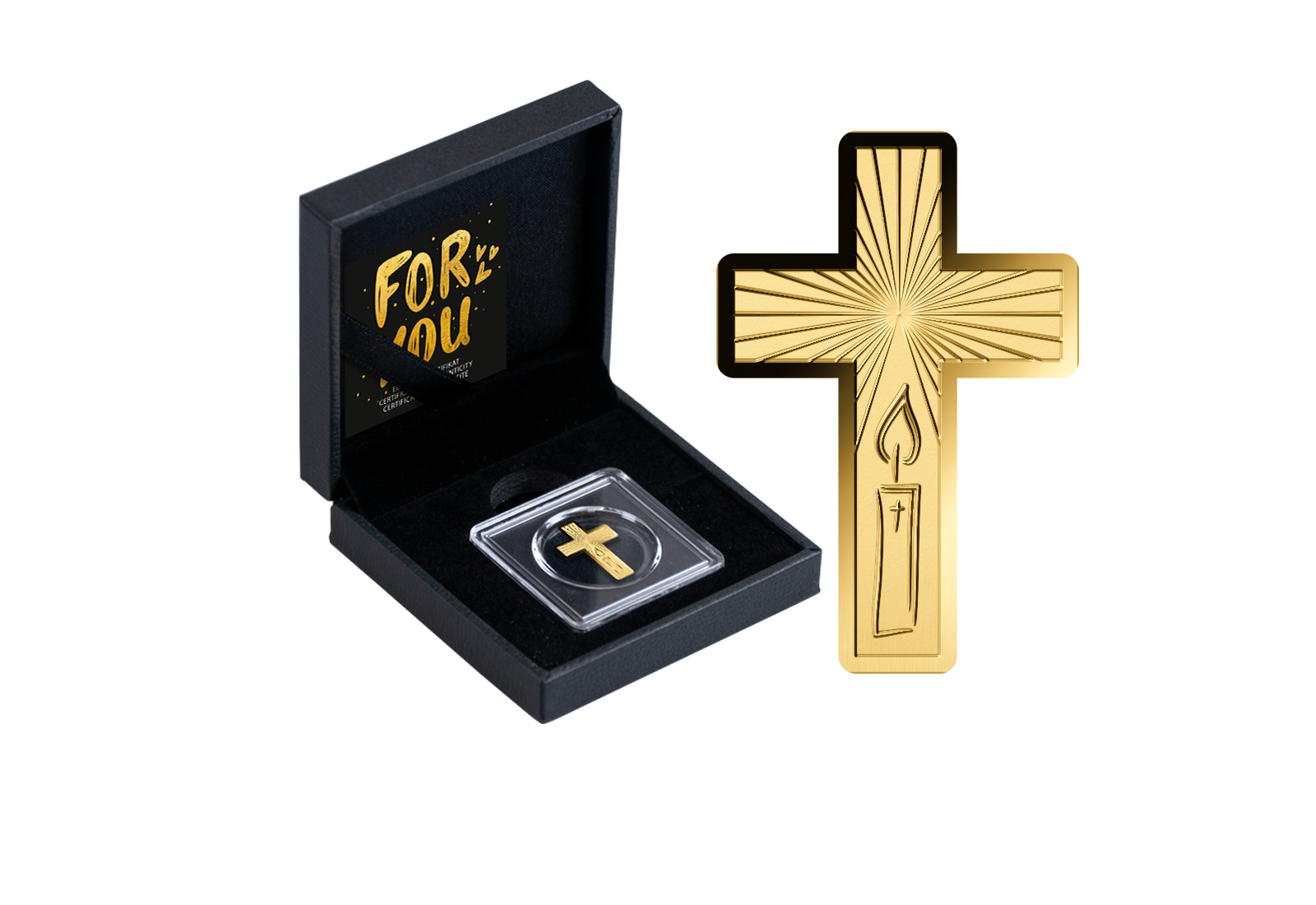 Goldausgabe Motiv Kreuz 999/1000 Gold