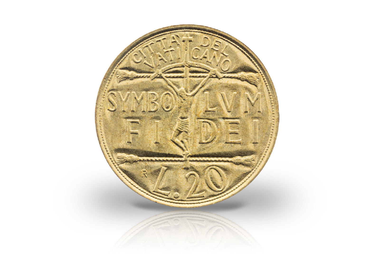 20 Lire 1993 Vatikan Papst Johannes Paul II. Kruzifix