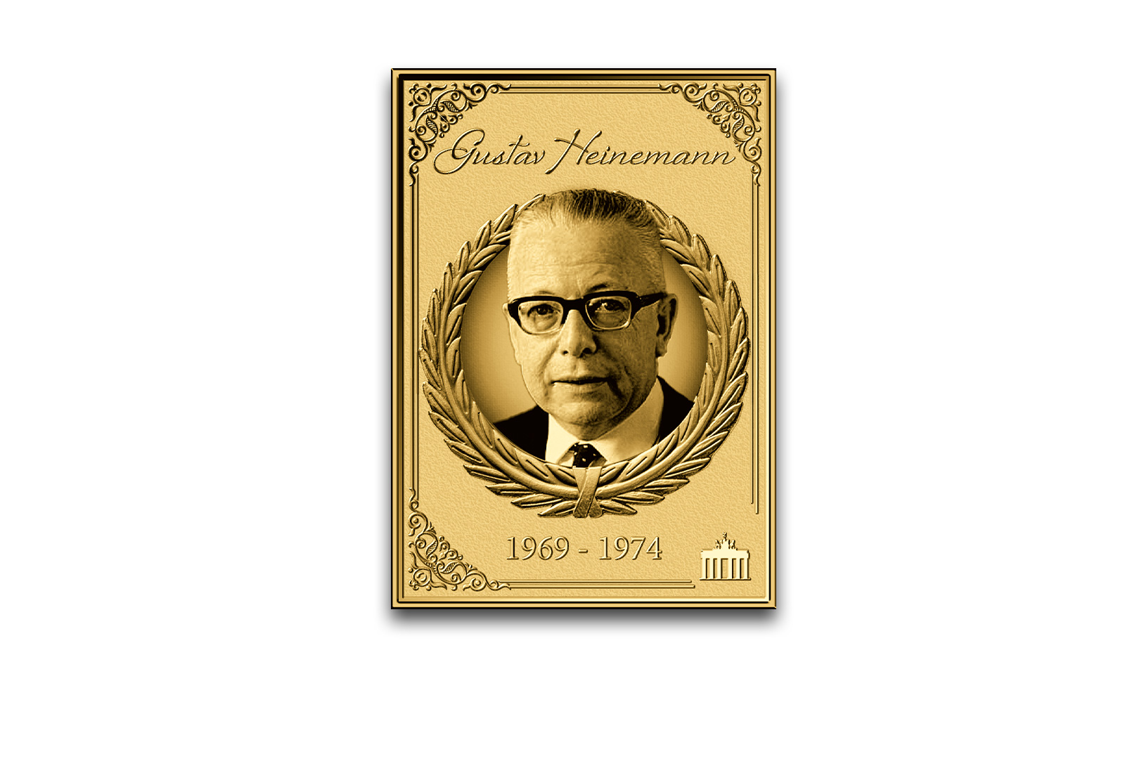 Goldmünzbarren Bundespräsident Gustav Heinemann 999/1000 Gold